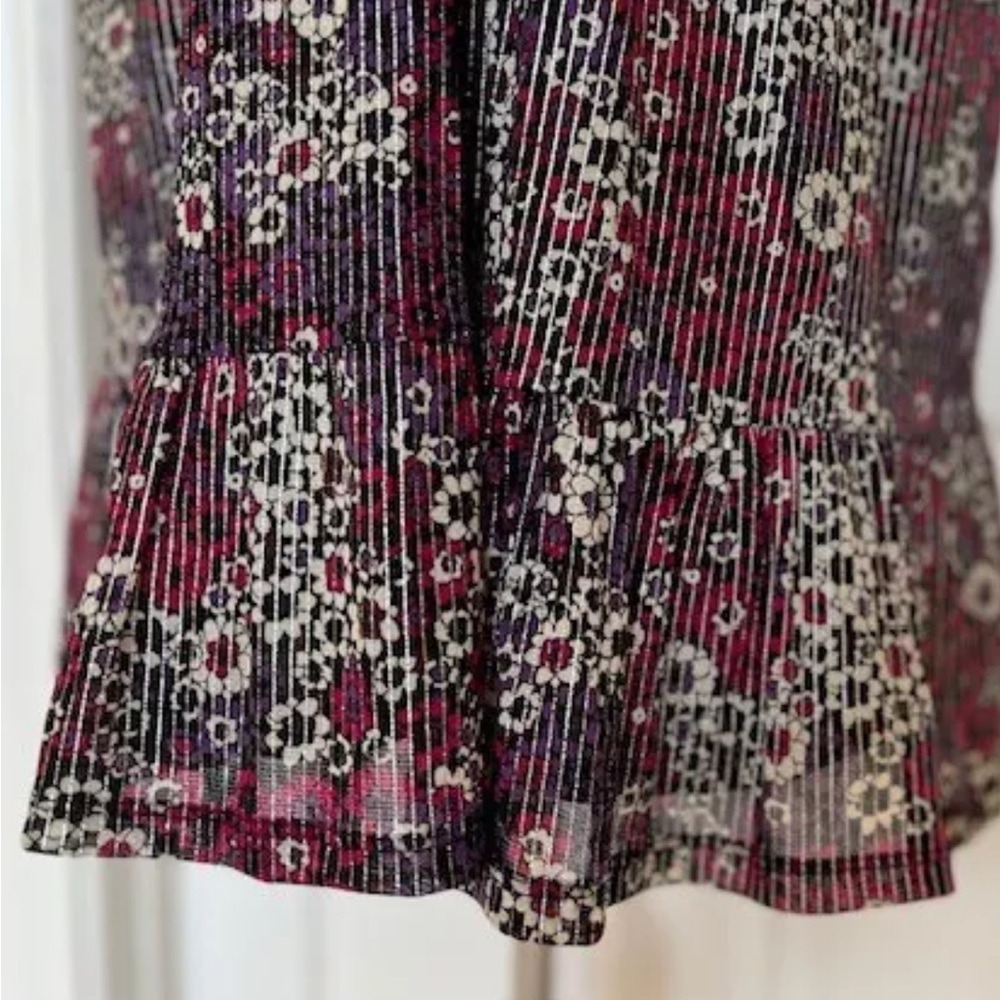 Michael Kors Dress 0X plus NWT Floral black purple pink designer V-Neck - Picture 6 of 10